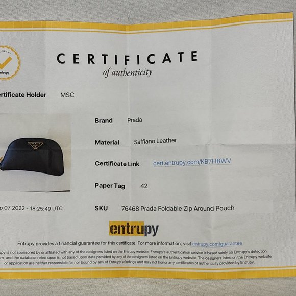 Prada Foldable Zip around Travel Pouch Saffiano Leather Mini - Picture 5 of 5